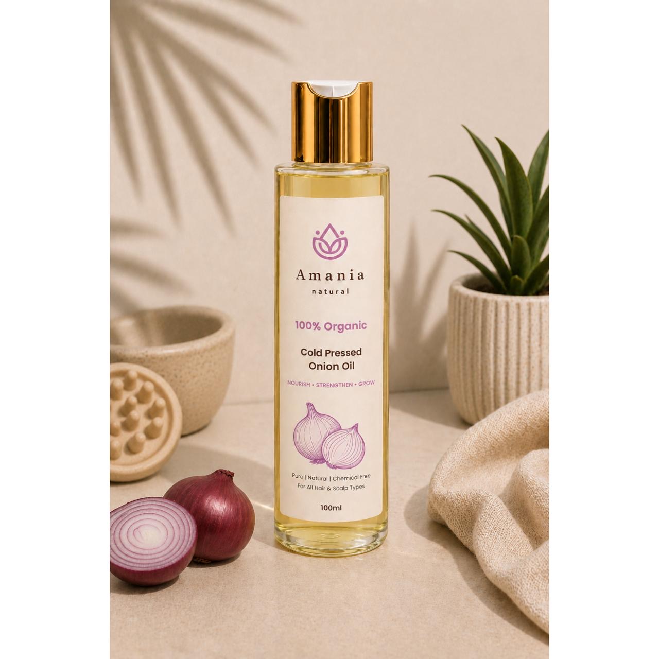 Amania Natural Cold Pressed Onion Oil – 100% Organic | 100ml