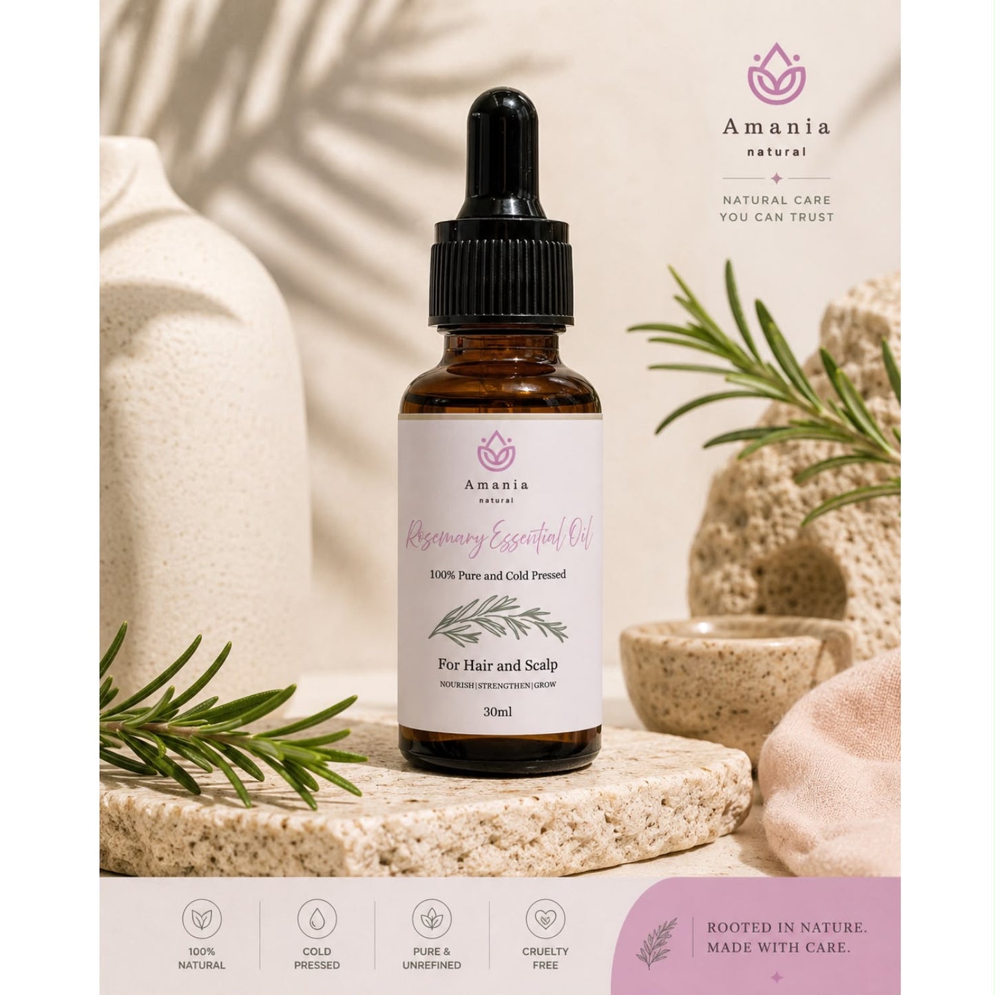 Amania Natural Pure Rosemary Essential Oil | 30ml