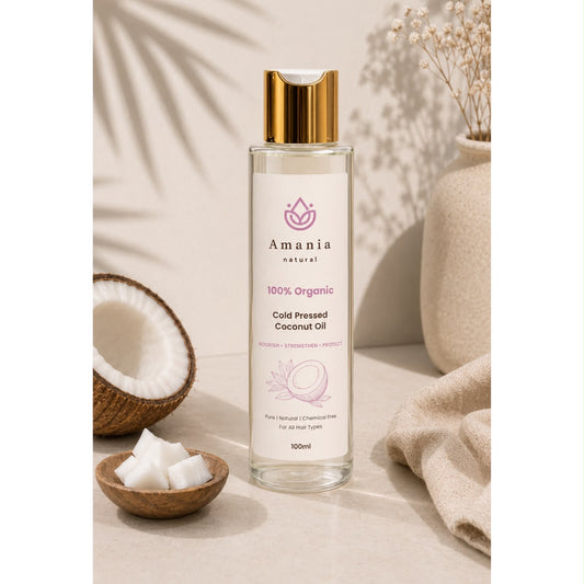 Amania Natural Cold Pressed Coconut Oil – 100% Organic | 100ml